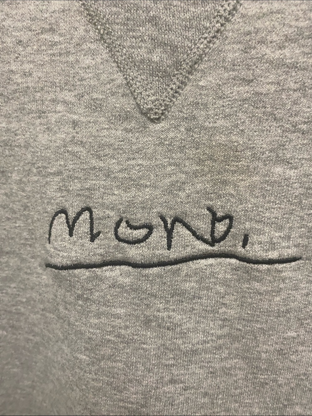 Womens Grey Crewneck Sweatshirt with Minimal Script Logo size large